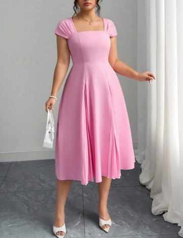 Rochie midi Shein Curve+, roz