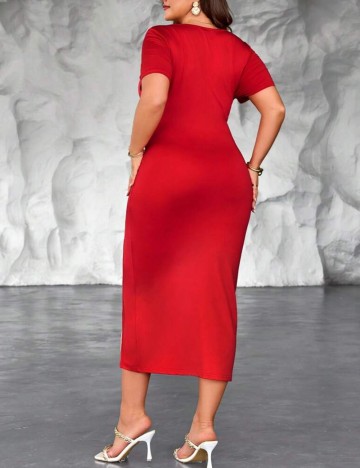 Rochie midi Shein Curve+, roșu