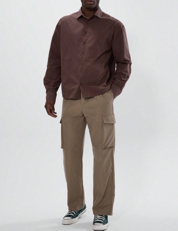 Cămașă Shein MUSERO, maro