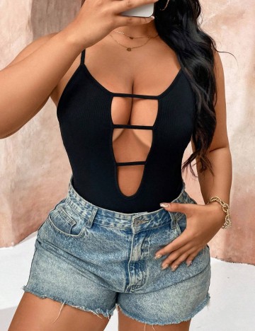 Body Shein Curve+, negru