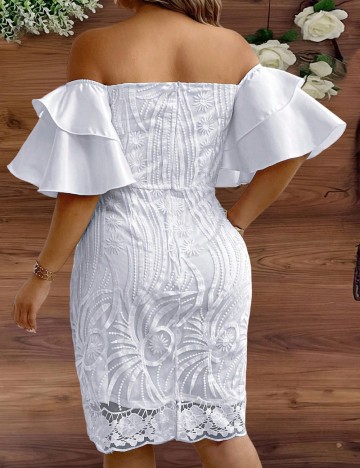 Rochie midi Shein Curve+, alb