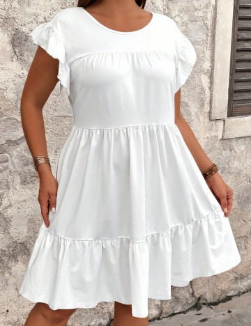 Rochie mini Shein Curve+, alb