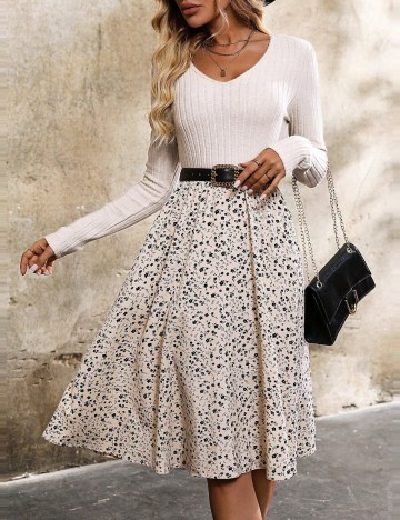 Rochie midi Shein Curve+, mix culori