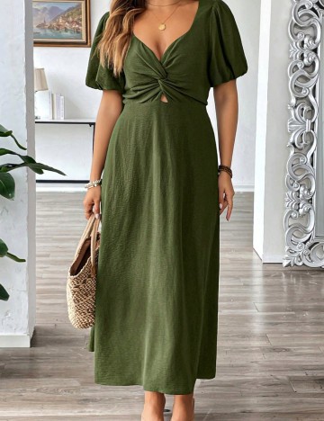 Rochie maxi Shein Curve+, kaki