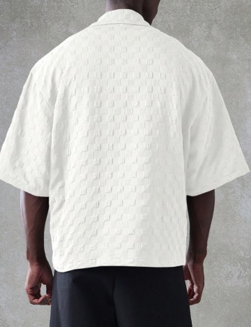 Cămașă cu m&acirc;necă scurtă Shein SUMWON, crem