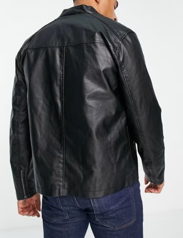 Jachetă imitație de piele Barneys Originals, negru