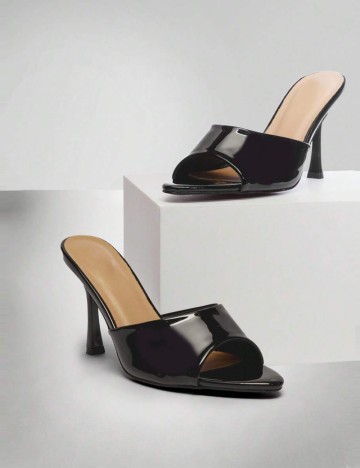 Saboți cu toc Shein, negru