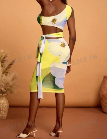 Rochie midi Shein X, mix culori