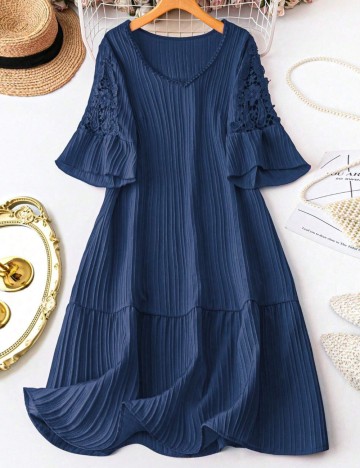 Rochie midi Shein Curve+, albastru