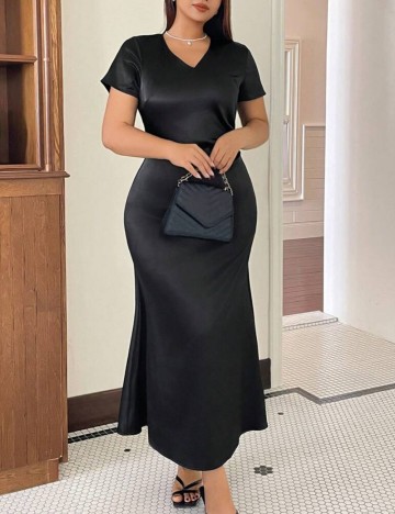 Rochie maxi Shein Curve+, negru