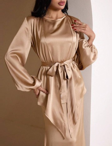 Set Rochie și Cămașă Shein, maro