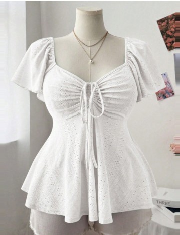 Tricou Shein Curve+, alb