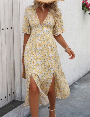 Rochie midi Shein, galben