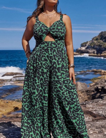 Salopetă lungă Shein Curve+, verde