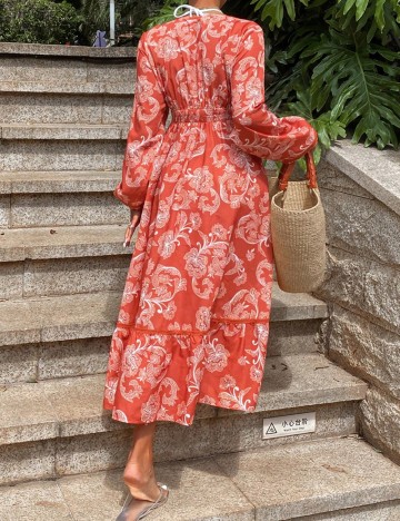 Cardigan de plajă Shein DAZY, cărămiziu