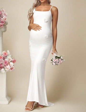 Rochie maxi Shein Curve+, alb