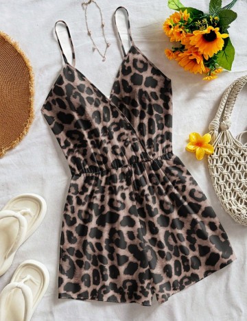 Salopetă scurtă Shein, maro