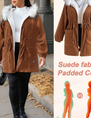 Geacă Shein Curve+, maro