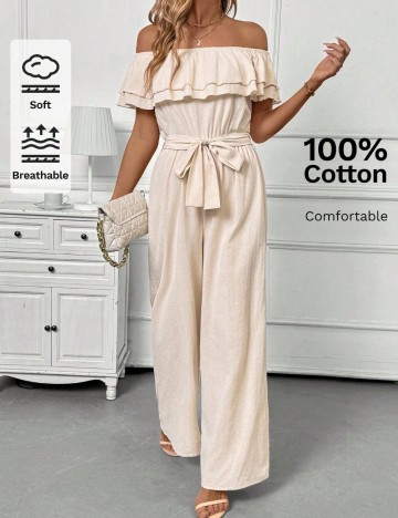 Salopetă lungă Shein, crem