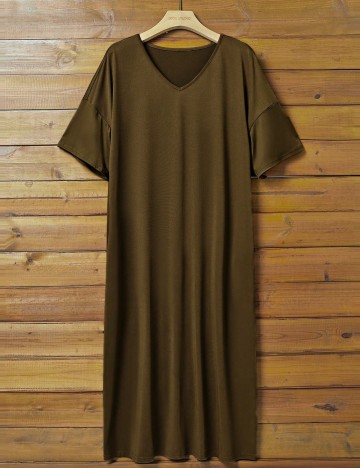 Tricou lung Shein, kaki