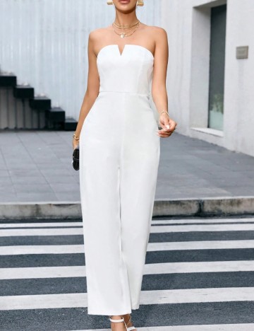 Salopetă lungă Shein, alb