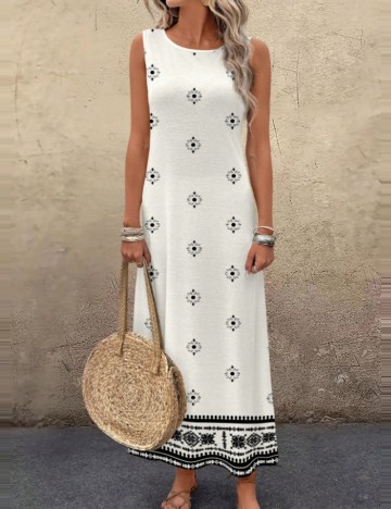 Rochie maxi Shein Emery Rose, alb