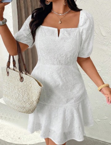 Rochie mini Shein Curve+, alb