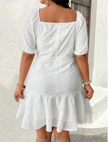 Rochie mini Shein Curve+, alb