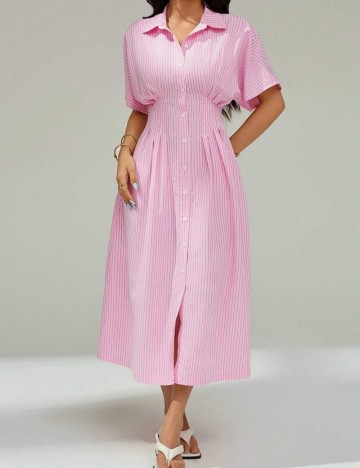 Rochie tip cămașă Shein, roz