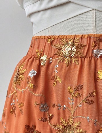 Fustă mini Shein Curve+, cărămiziu