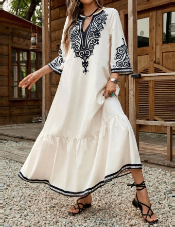 Rochie maxi Shein, crem