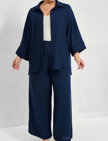 Compleu Shein Curve+, albastru