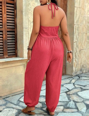 Salopetă lungă Shein Curve+, roz