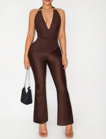 Salopetă lungă Shein, maro