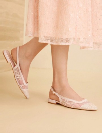 Pantofi Shein MOTF, crem