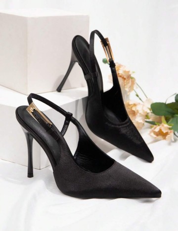 Pantofi cu toc Shein CUCCOO, negru