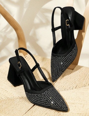 Pantofi cu toc Shein CUCCOO, negru