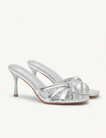 Saboți cu toc Shein, argintiu