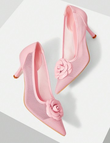 Pantofi cu toc Shein, roz