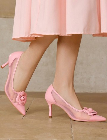 Pantofi cu toc Shein, roz