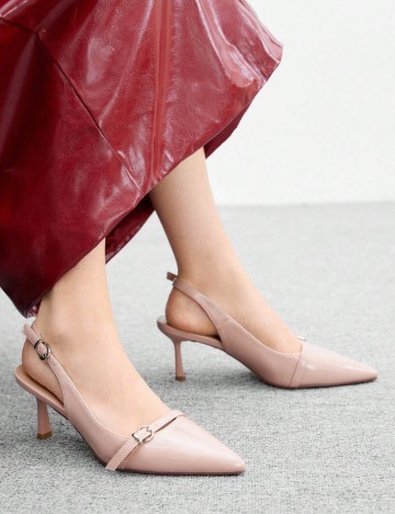 Saboți cu toc Shein, roz