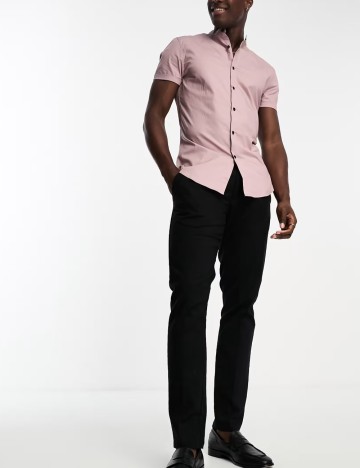 Cămașă cu m&acirc;necă scurtă ASOS, roz