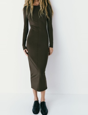 Rochie maxi Zara, kaki