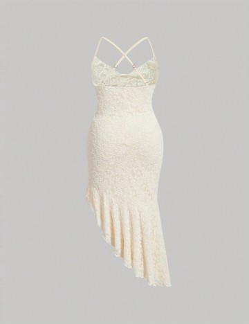 Rochie midi Shein Curve+, crem