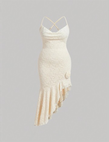 Rochie midi Shein Curve+, crem