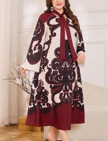 Rochie midi Shein Curve+, mix culori