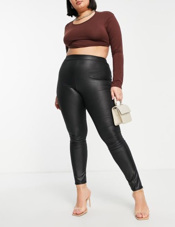Colanți imitație piele ASOS, negru