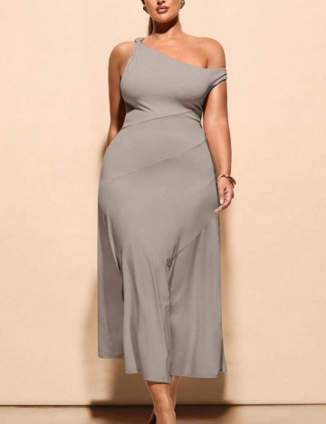 Rochie maxi Shein Curve+, gri