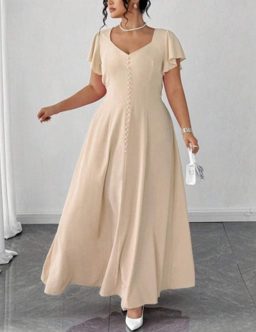 Rochie maxi Shein Curve+, bej