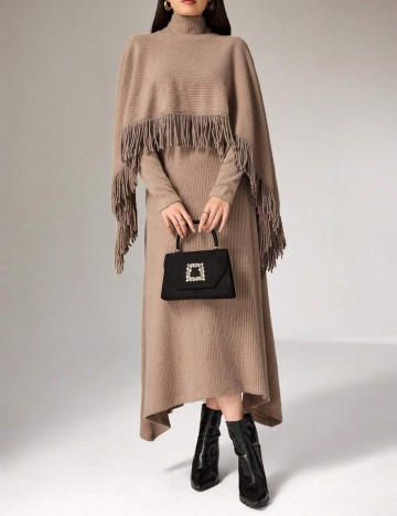 Set rochie și bluză Shein, maro